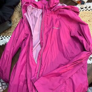 Columbia pink rain/wind jacket